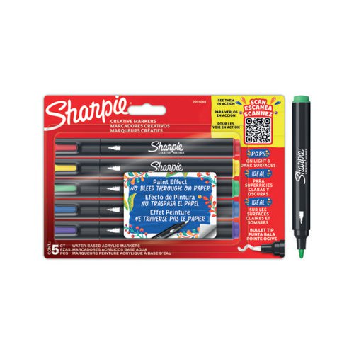 Sharpie Marker Paint Pens Assorted (Pack of 5) 2201069