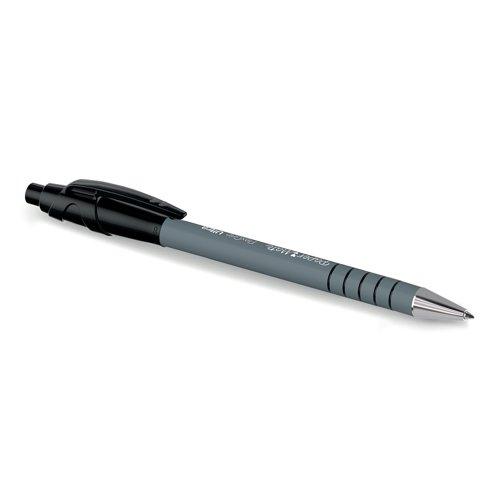 This pack of PaperMate FlexGrip Pens with black ink provide a stylish and comfortable choice for business, school and home. With Lubriglide ink and a medium 1mm tip, they ensure smooth and bold lines whether drawing or writing. FlexGrip pens feature a rubberised barrel along the entire length for exceptional all-round grip and comfort throughout the day. The retractable mechanism protects the pen from damage when not in use and can be extended with the click of a button. Supplied in a pack of 12 blister packs of 2 (24 pens).