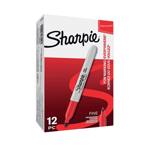 Sharpie Permanent Marker Fine Red (Pack of 12) S0810940