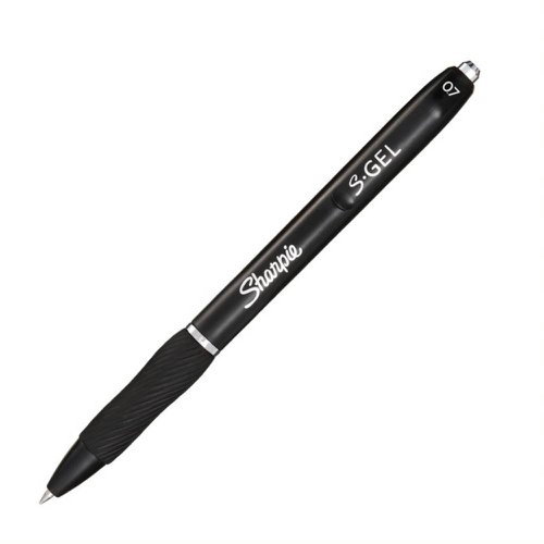 Containing black gel ink that is resistant to bleeding or smearing, the Sharpie S Gel pen features a medium 0.7mm tip which writes a 0.35mm line width. The retractable design and ergonomic barrel with a contour grip in soft rubber, makes them perfect for general use in school, at work or at home. Supplied in a blister pack of three black pens.