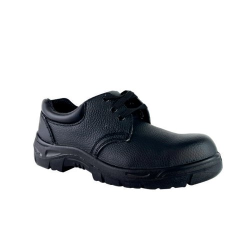 GNS00115 | The Tuffking Austin Safety Shoes are suitable for use in industrial environments keeping your feet comfortable and protected. The 3 eyelet shoes feature a steel toe cap, steel midsole and dual density polyurethane anti-static sole. The shoe is made from water resistant buffalo printed leather with deep padding, stitched collar and full padded tongue. The sole and heels are made from injected dual density polyurethane to EN ISO 20345. Oil, acid, alkali and heat resistant to 130 Degrees C. The steel midsole is penetration resistant stainless steel to EN ISO 20345. The boots comply with EN ISO 20345 S3 SRC.