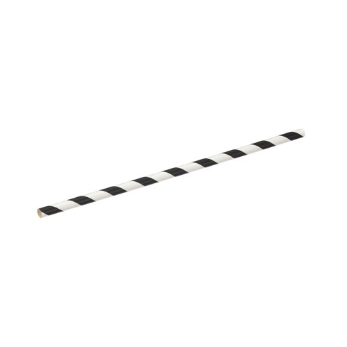 Paper Straw 200mm x 6mm Black/White Striped (Pack of 5000) D22033