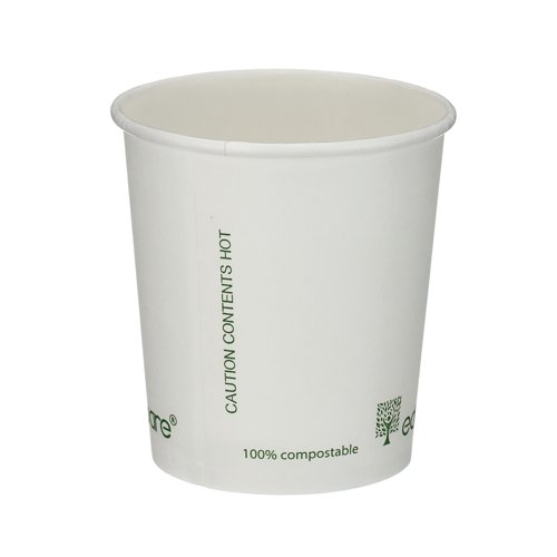 Single Wall Coffee Cup PLA Lined 4oz White (Pack of 1000) B01020