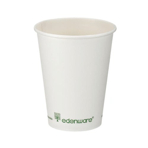 Single Wall Coffee Cup PLA Lined 12oz White (Pack of 1000) B01023