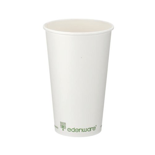 Single Wall Coffee Cup PLA Lined 16oz White (Pack of 1000) B01024