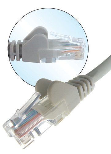 GR01873 | This Connekt Gear network cable is rated for Gigabith Ethernet (up to 1 Gbit/s), with Category 6 cable. The design features moulded plastic connectors with a snagless boot to protect the clip from damage. This cable conforms to RoHS and REACH standards, with LSZH (Low Smoke Zero Halogen) construction for fire safety.