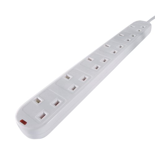 Connekt Gear 6-Way surge protection extension lead. 5m length cable. Power up to six electronic devices from one surge and spike protected wall socket in order to have more freedom to power multiple devices.