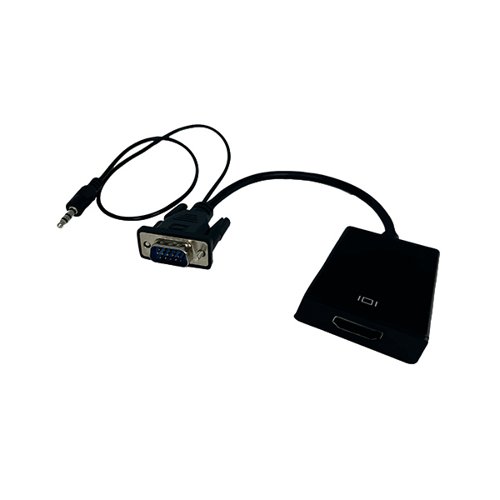 Connekt Gear VGA to HDMI Adapter Male to Female VGA Source Black/Grey 26-0412