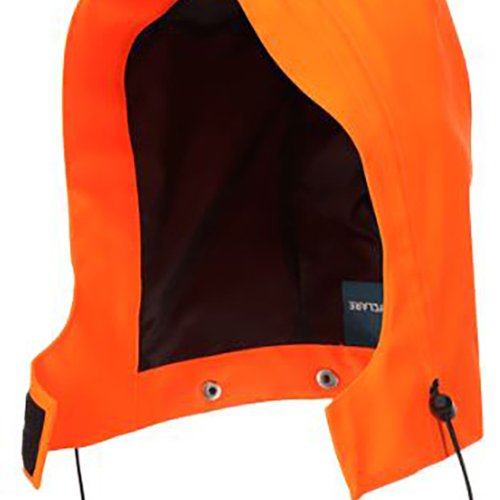 GTX30067 | The outer fabric is fully seam sealed with proprietary GORE-SEAM Tape to provide ultimate full waterproofness to meet and exceed the EN 14360 Protective Clothing Against Rain test with no leakage after extended use simulation. Made with High Visibility orange fabric, proven industrial laundering to ISO 15797 and home washing at 40 degrees C. Frequent washing to remove dirt and contaminates combined with tumble drying will prolong the life and use of this garment, maximising value of investment. Hood can be attached to High Visibility Jackets HV150, HV151, HV152, HV153 and High Visibility Waterproof Coveralls HV154, HV159.