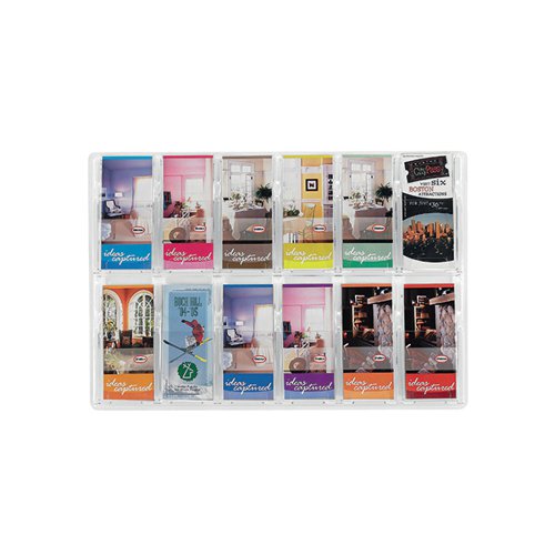 Safco 12 Pocket Deluxe Pamphlet Literature Rack 5604CL