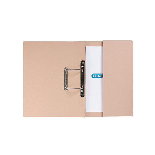 This quality Elba spring pocket file is made from durable 100% recycled manilla. The all metal transfer spring mechanism has a 32mm capacity and enables easy insertion, removal and rearranging of your A4 or foolscap documents. The file also features a pocket on the inside back cover for additional loose sheets. Ideal for colour coordinated filing. This pack contains 25 buff foolscap files.