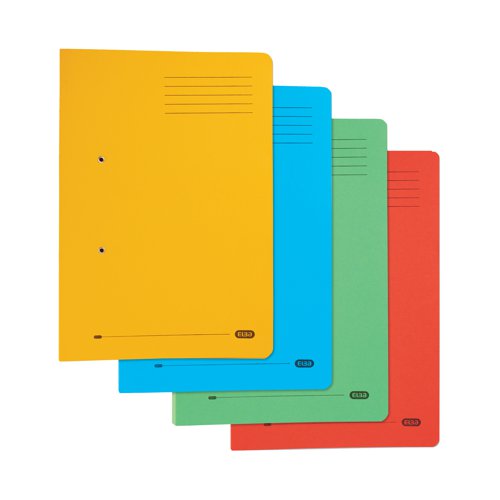 This quality Elba spring pocket file is made from durable 100% recycled manilla. The all metal transfer spring mechanism has a 32mm capacity and enables easy insertion, removal and rearranging of your A4 or foolscap documents. The file also features a pocket on the inside back cover for additional loose sheets. Ideal for colour coordinated filing. This pack contains 25 blue foolscap files.