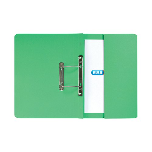 Elba Spring Pocket File Mediumweight Foolscap Green (Pack of 25) 100090147 - Hamelin - GX30114 - McArdle Computer and Office Supplies