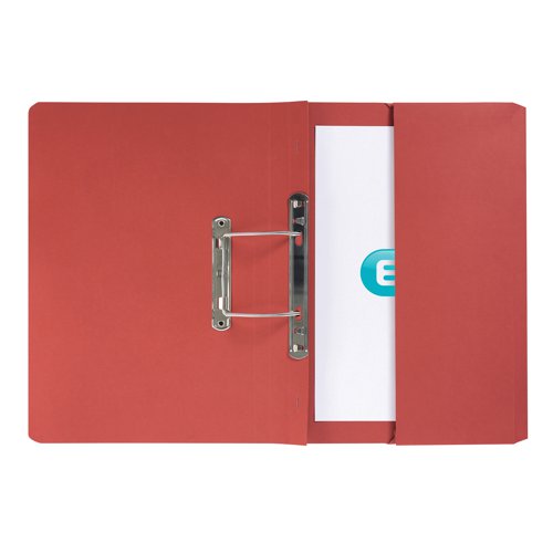 This quality Elba spring pocket file is made from durable 100% recycled manilla. The all metal transfer spring mechanism has a 32mm capacity and enables easy insertion, removal and rearranging of your A4 or foolscap documents. The file also features a pocket on the inside back cover for additional loose sheets. Ideal for colour coordinated filing. This pack contains 25 Red foolscap files.