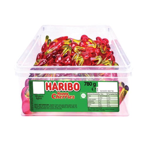 Haribo Giant Happy Cherries 100 Sweets Tub 12244