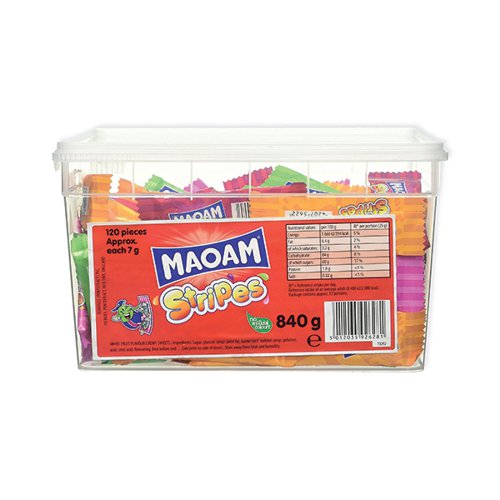 Haribo Maoam Stripes Sweets Drum 840g 58047
