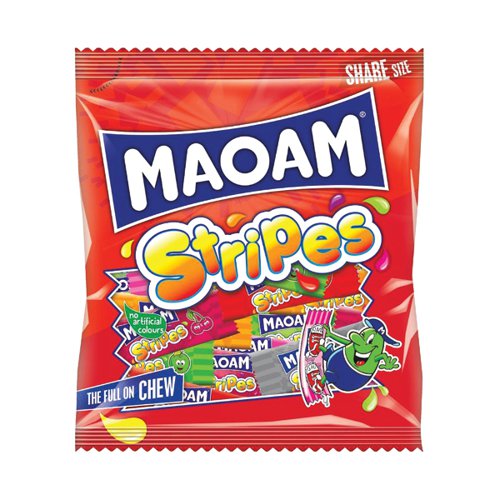 Maoam Stripes Share Size Bag 160g (Pack of 12) 580730