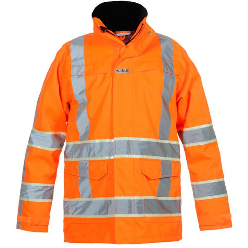 Hydrowear Italie High Visibility Parka with Glow in the Dark GIS Tape Orange S