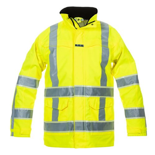 Hydrowear Italie High Visibility Parka with Glow in the Dark GIS Tape Saturn Yellow S