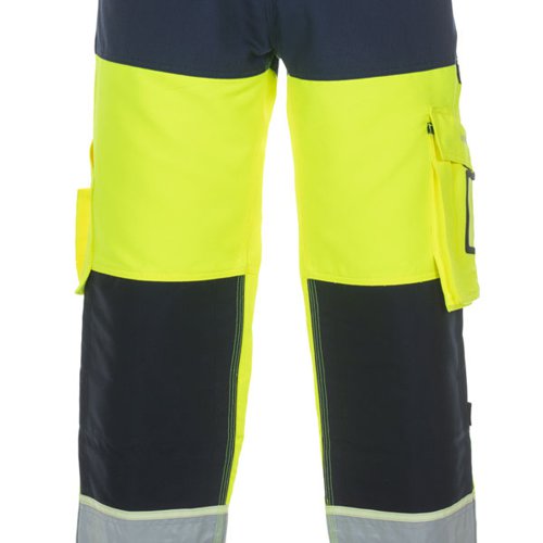 Hydrowear Idstein High Visibility GID Two Tone Trousers Saturn Yellow/Navy Blue 32