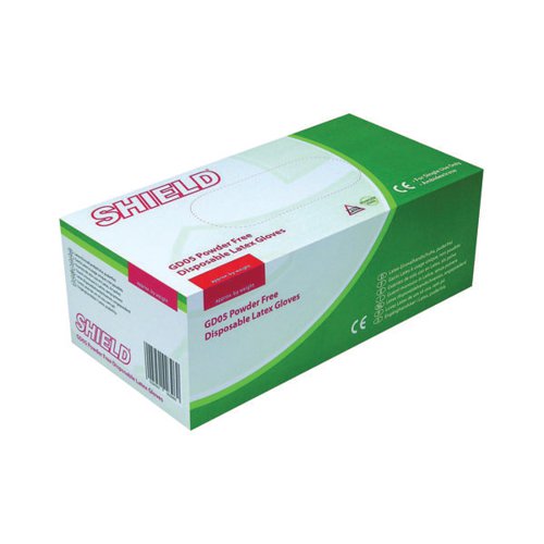 Shield Powder Free Latex Gloves L Pack of 1000 GD05