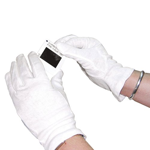 White Knitted Cotton Large Gloves (Pack of 10) GI/NCME HEA00696