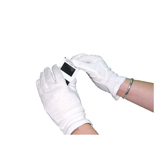 White Knitted Cotton Medium Gloves (Pack of 20) GI/NCWO HEA00697