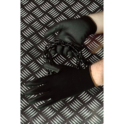 Shield Polyurethane Coated Nylon Gloves Sz9 Black Pack of 1