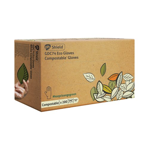 Shield Compostable Disposable Gloves Small (Pack of 200) GDC74/S