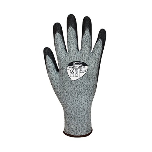 Matrix GH315 Polyurethane Coated High Cut Resistant Gloves Size 8 Grey GH315/8 HEA53978