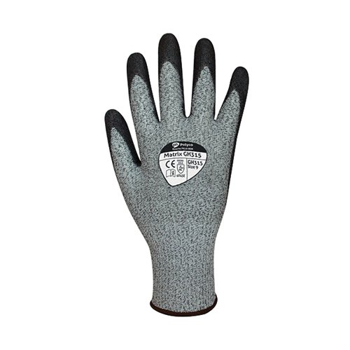 Matrix GH315 Polyurethane Coated High Cut Resistant Gloves Size 9 Grey GH315/9
