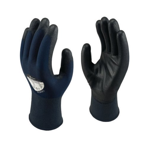 Polyco Polyflex Eco Air PU Coated Glove Pairs Medium Black/Blue (Pack of 10) PER - Size 8