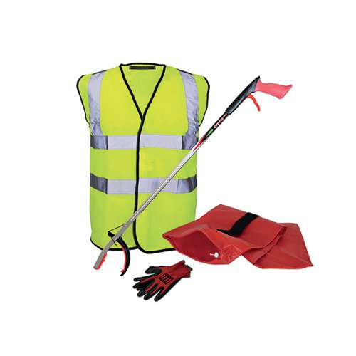This Adult Tidy up kit with the pro gel litter picker is perfect for any clean up or litter picking activity. Set contains 1 x Litterpicker Pro Gel; 1 x Adult Large Hi Vis Waistcoat; 1 x pair Adult PVC gloves; 1 x Single kit bag (red). Can be used all day, every day.