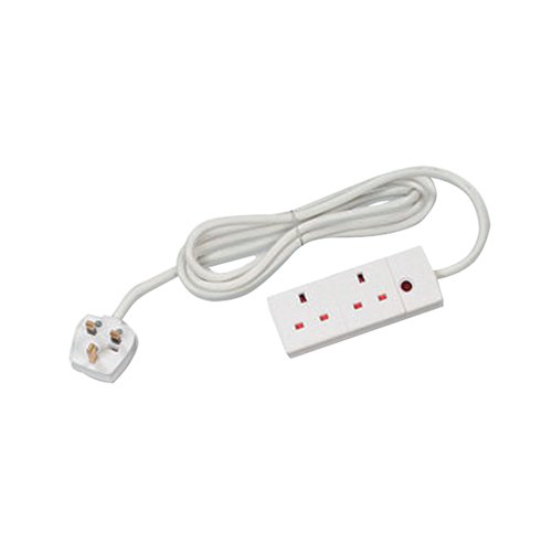 CED 2-Way Extension Lead 13 Amp 5m White CEDTS2513M
