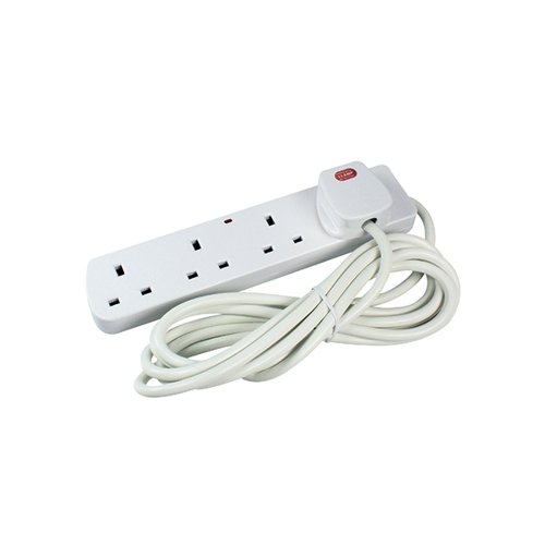 CED 4-Way 13 Amp 2m Extension Lead White with Neon Light CEDTS4213M HID43032 Buy online at Office 5Star or contact us Tel 01594 810081 for assistance