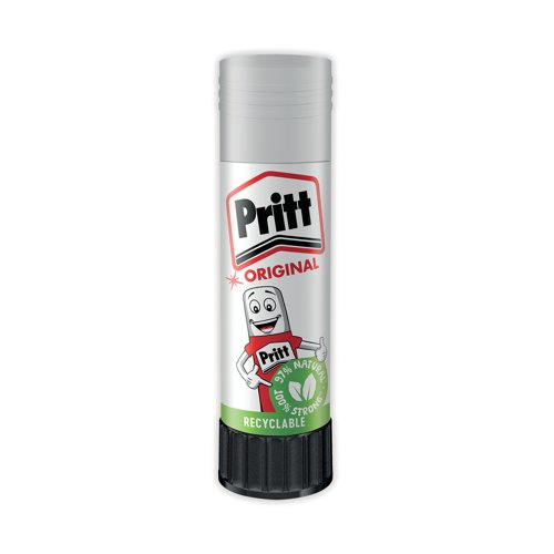 This solvent-free formula offers a strong and long-lasting adhesion while guaranteeing a solid initial tack and low paper wrinkling. Easy to apply, this high quality glue is made with 97% natural ingredients, solvent free and is recyclable. Supplied in a value pack containing 5 sticks, Pritt Stick 43g is ideal for gluing papers and documents. This pack contains 5 x 43g glue sticks.