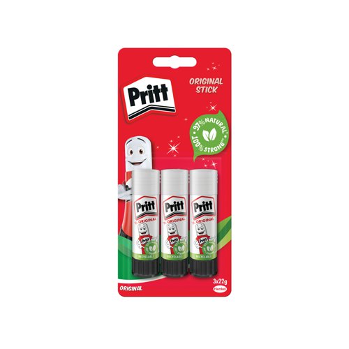 Pritt Stick Glue Stick 22g (Pack of 3) 1483484 HK05317 Buy online at Office 5Star or contact us Tel 01594 810081 for assistance