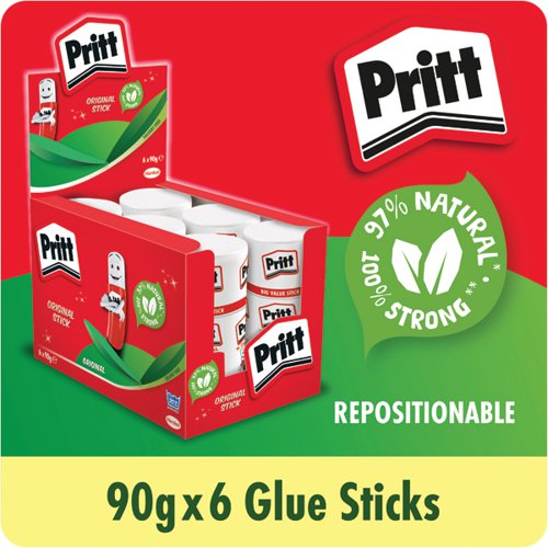 Pritt Stick Jumbo Glue Stick 90g (Pack of 6) 1479570
