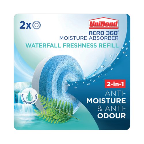 Unibond Aero 360 Waterfall Freshness Refill (Pack of 2) 2631290 HK32016 Buy online at Office 5Star or contact us Tel 01594 810081 for assistance