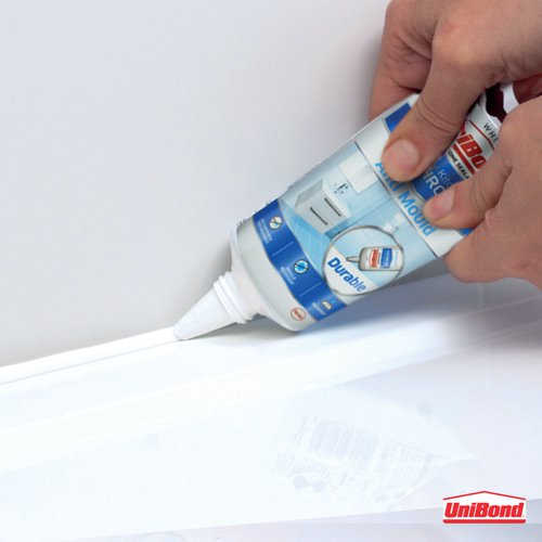 Ensure long-lasting, mould-free protection and strong seals with the UniBond Healthy Kitchen and Bathroom Sealant. Protect your bathroom and kitchen from mould with the powerful anti mould formula. A high-quality and long-lasting joint filler, the waterproof and flexible silicone sealant is specially formulated to function in humid environments such as kitchens and bathrooms and is recommended for use as a kitchen sink sealant, worktop sealant or as a toilet sealant. Formulated with silicone acetoxy technology, this joint sealant provides long-lasting sanitary seals with high adhesion. The cartridge design ensures precise application. Waste no time with sealing jobs, the long-lasting sanitary silicone is touch-dry within just 20 minutes and fully dry in 24 hours.