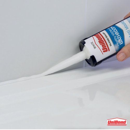 UniBond Healthy Kitchen and Bathroom Sealant Tube Anti Mould White 274g 2707173