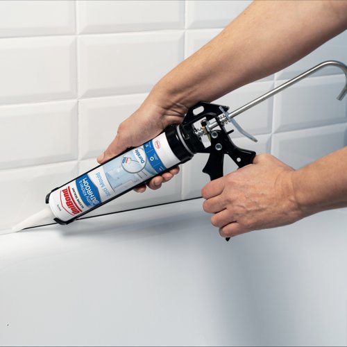Ensure long-lasting, mould-free protection and strong seals with the UniBond Healthy Kitchen and Bathroom Sealant. Protect your bathroom and kitchen from mould with the powerful anti mould formula. A high-quality and long-lasting joint filler, the waterproof and flexible silicone sealant is specially formulated to function in humid environments such as kitchens and bathrooms and is recommended for use as a kitchen sink sealant, worktop sealant or as a toilet sealant. Formulated with silicone acetoxy technology, this joint sealant provides long-lasting sanitary seals with high adhesion. The cartridge design ensures precise application. Waste no time with sealing jobs, the long-lasting sanitary silicone is touch-dry within just 20 minutes and fully dry in 24 hours.