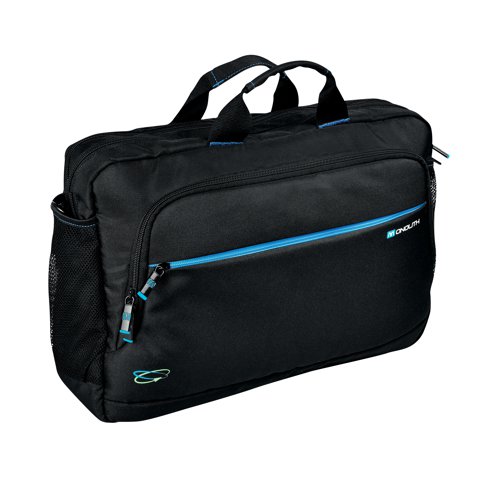 This stylish and professional laptop briefcase/backpack from Monolith contains numerous useful pockets and organisation sections suitable for documents stationery and more. With a padded pocket for protection of your laptop, iPad or tablet measuring up to 15.6 inches. Featuring a comfortable carry handle and padded straps, the hybrid briefcase/backpack is a modern design supplied in black with blue ascents and blue lining. Kinder to the environment, made from recycled plastic bottles, this hybrid case is suitable for use either as a backpack or briefcase.