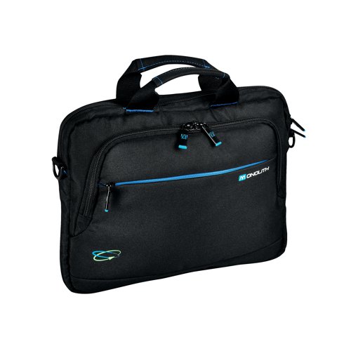 This stylish and professional Chromebook iPad/tablet briefcase from Monolith features a padded pocket for protection of your iPad or tablet measuring up to 13 inches. Including comfortable padded handles, the briefcase is a modern design supplied in black with blue ascents and blue lining. Made from recycled plastic bottles, this briefcase is environmentally friendly.