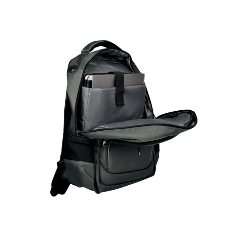The styish and professional Monolith 15.6 Inch Business Commuter Backpack complete with USB and headphone port. The backpack has a large capacity allowing you to store your laptop, files, folders and paperwork. The bag has side pockets for carrying drinks bottles or umbrellas. Featuring a adjustable shoulder straps, top carry handle and a rear strap for use with trolley cases.