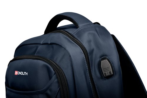 HM03449 Monolith 15.6 Inch Business Commuter Laptop Backpack USB/Headphone Port Navy Blue 9114B