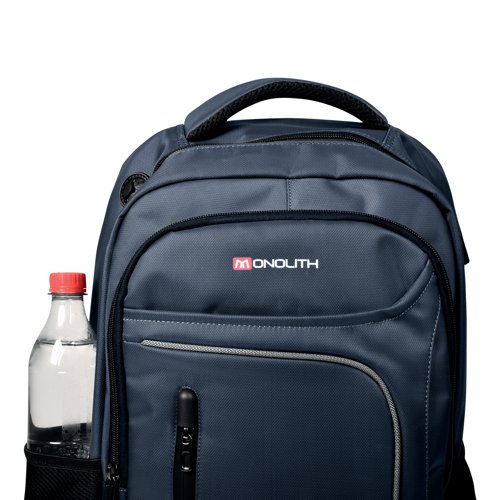 Monolith 15.6 Inch Business Commuter Laptop Backpack USB/Headphone Port Navy Blue 9114B Monolith