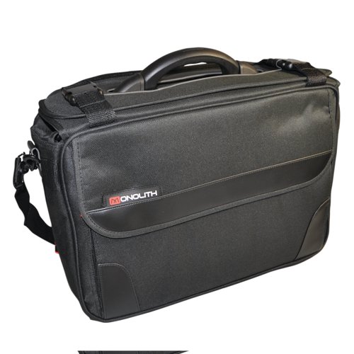 This lightweight and durable Monolith pilot case features soft, polycanvas sides and a detachable shoulder strap for comfort. Suitable for storing and transporting laptops up to 15.6 inches, the case also features a dedicated tablet pocket and a full width zipped front organiser section. The black case also features 2 internal pockets and a rear zipped compartment, and measures W480 x D200 x H330mm.