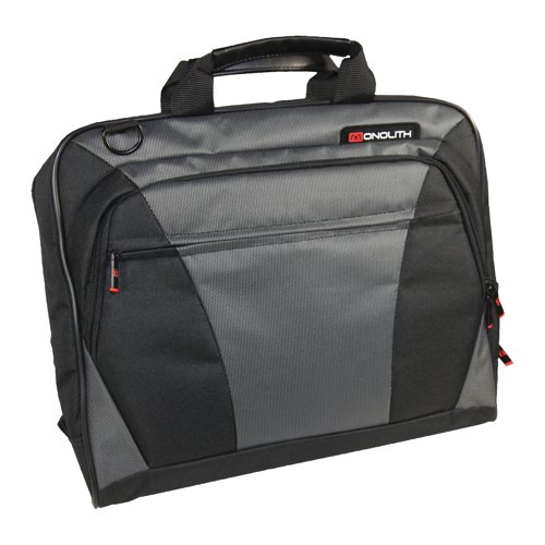 Monolith Nylon Laptop Messenger Bag Black and Grey 2400