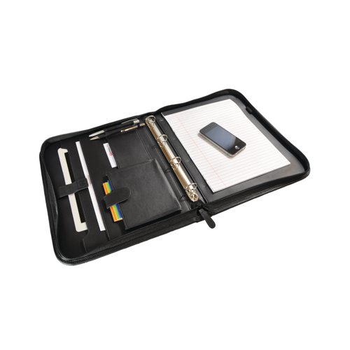 Monolith Leather Look Zipped Ring Binder PU A4 Black 2754 HM2754BK Buy online at Office 5Star or contact us Tel 01594 810081 for assistance